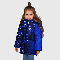 Куртка зимняя для девочки Растворяющийся цифровой скин, цвет: 3D-черный — фото 2