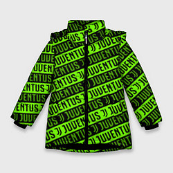 Куртка зимняя для девочки Juventus green pattern sport, цвет: 3D-черный