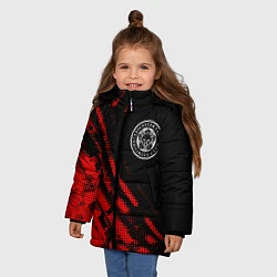 Куртка зимняя для девочки Leicester City sport grunge, цвет: 3D-красный — фото 2
