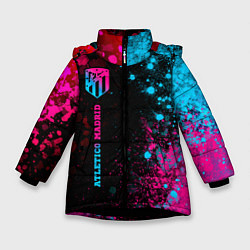 Зимняя куртка для девочки Atletico Madrid - neon gradient по-вертикали