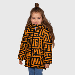 Куртка зимняя для девочки PUBG pattern game, цвет: 3D-черный — фото 2