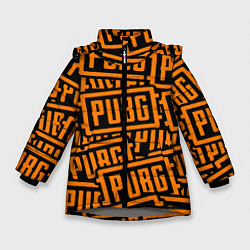 Куртка зимняя для девочки PUBG pattern game, цвет: 3D-светло-серый