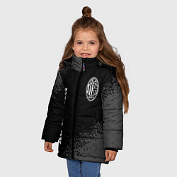 Куртка зимняя для девочки AC Milan sport на темном фоне вертикально, цвет: 3D-черный — фото 2