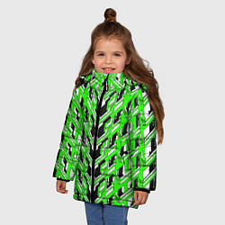 Куртка зимняя для девочки Зелёная техно броня, цвет: 3D-светло-серый — фото 2