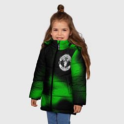 Куртка зимняя для девочки Manchester United sport halftone, цвет: 3D-черный — фото 2