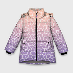 Зимняя куртка для девочки Паттерн мозаика светло-сиреневый