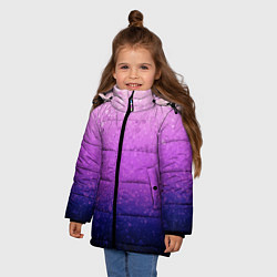 Куртка зимняя для девочки Абстрактный градиент розово-синий, цвет: 3D-черный — фото 2