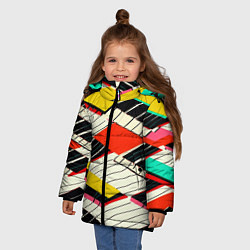 Куртка зимняя для девочки Пианинка, цвет: 3D-светло-серый — фото 2
