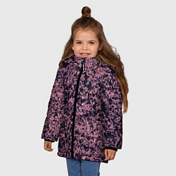 Куртка зимняя для девочки Абстрактный брызги сине-розовый, цвет: 3D-черный — фото 2