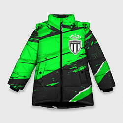 Куртка зимняя для девочки Monaco sport green, цвет: 3D-черный