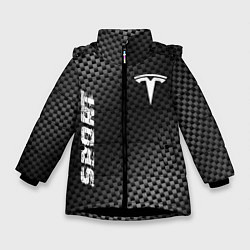 Куртка зимняя для девочки Tesla sport carbon, цвет: 3D-черный
