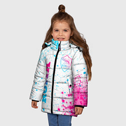 Куртка зимняя для девочки Roma neon gradient style вертикально, цвет: 3D-черный — фото 2
