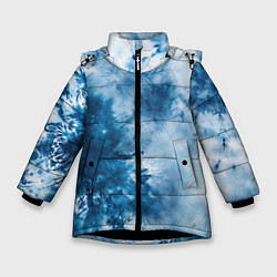 Куртка зимняя для девочки Абстракция батик пятна, цвет: 3D-черный
