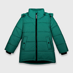 Куртка зимняя для девочки Градиент нефритовый зелёный, цвет: 3D-черный