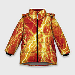 Куртка зимняя для девочки Lightning strikes, цвет: 3D-светло-серый
