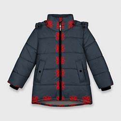 Куртка зимняя для девочки Этно - темный, цвет: 3D-светло-серый