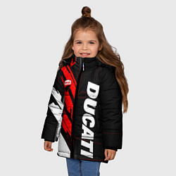 Куртка зимняя для девочки Ducati - красный технологический, цвет: 3D-светло-серый — фото 2