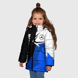 Куртка зимняя для девочки Мерседес - синяя униформа, цвет: 3D-красный — фото 2