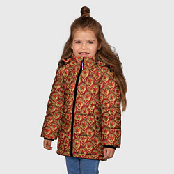 Куртка зимняя для девочки Звезды в стиле СССР, цвет: 3D-черный — фото 2