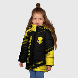 Куртка зимняя для девочки Helldivers: Skull Logo, цвет: 3D-черный — фото 2