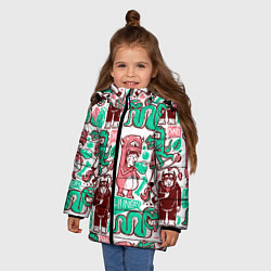 Куртка зимняя для девочки Dino hungry, цвет: 3D-светло-серый — фото 2