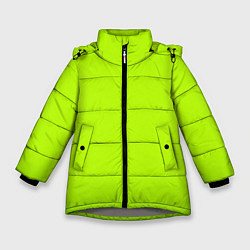 Куртка зимняя для девочки Яркий салатовый с лёгким затемнением, цвет: 3D-светло-серый
