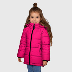 Куртка зимняя для девочки Фуксия мягкий градиент, цвет: 3D-черный — фото 2