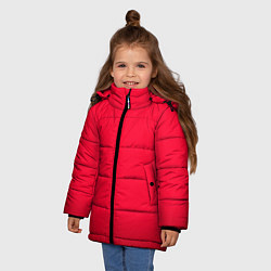 Куртка зимняя для девочки Карминово-красный мягкий градиент с затемнением, цвет: 3D-черный — фото 2