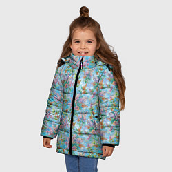 Куртка зимняя для девочки Паттерн из сирени, цвет: 3D-красный — фото 2