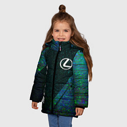 Куртка зимняя для девочки Lexus sport glitch blue, цвет: 3D-черный — фото 2