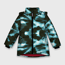 Куртка зимняя для девочки Тай дай синий, цвет: 3D-красный
