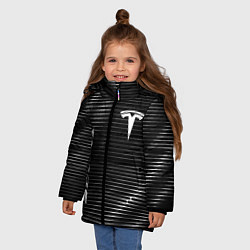 Куртка зимняя для девочки Tesla sport metal, цвет: 3D-черный — фото 2