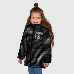 Куртка зимняя для девочки Lamborghini sport metal, цвет: 3D-черный — фото 2