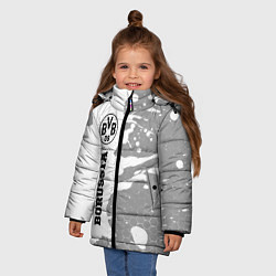 Куртка зимняя для девочки Borussia sport на светлом фоне по-вертикали, цвет: 3D-черный — фото 2