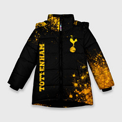 Куртка зимняя для девочки Tottenham - gold gradient вертикально, цвет: 3D-черный