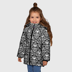 Куртка зимняя для девочки Skull patterns, цвет: 3D-светло-серый — фото 2