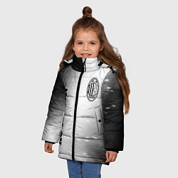 Куртка зимняя для девочки AC Milan sport на светлом фоне вертикально, цвет: 3D-черный — фото 2