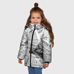 Куртка зимняя для девочки Газеты 9 мая, цвет: 3D-светло-серый — фото 2