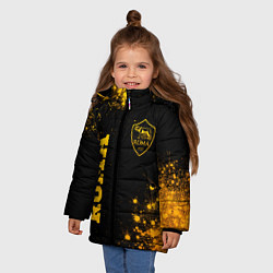 Куртка зимняя для девочки Roma - gold gradient вертикально, цвет: 3D-черный — фото 2