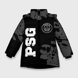 Куртка зимняя для девочки PSG sport на темном фоне вертикально, цвет: 3D-черный