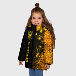 Куртка зимняя для девочки Sevilla - gold gradient по-вертикали, цвет: 3D-черный — фото 2