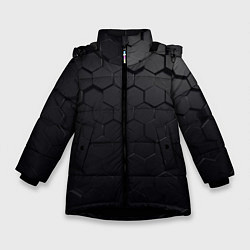 Куртка зимняя для девочки Камуфляж черных плит, цвет: 3D-черный