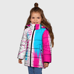Куртка зимняя для девочки Arsenal neon gradient style по-вертикали, цвет: 3D-черный — фото 2
