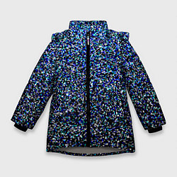 Куртка зимняя для девочки Шум пикселей, цвет: 3D-светло-серый