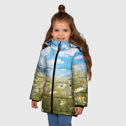 Куртка зимняя для девочки Ромашковое поле, цвет: 3D-красный — фото 2