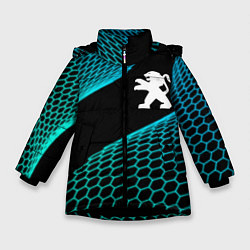 Куртка зимняя для девочки Peugeot electro hexagon, цвет: 3D-черный