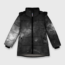 Куртка зимняя для девочки Монохромный космос, цвет: 3D-светло-серый