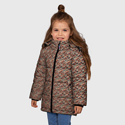Куртка зимняя для девочки Паттерн японских гор, цвет: 3D-светло-серый — фото 2