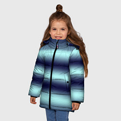 Куртка зимняя для девочки Полосы градиент, цвет: 3D-черный — фото 2