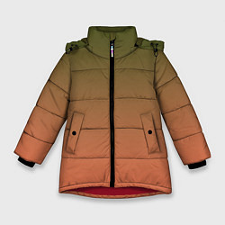 Куртка зимняя для девочки Абстрактный градиент, цвет: 3D-красный